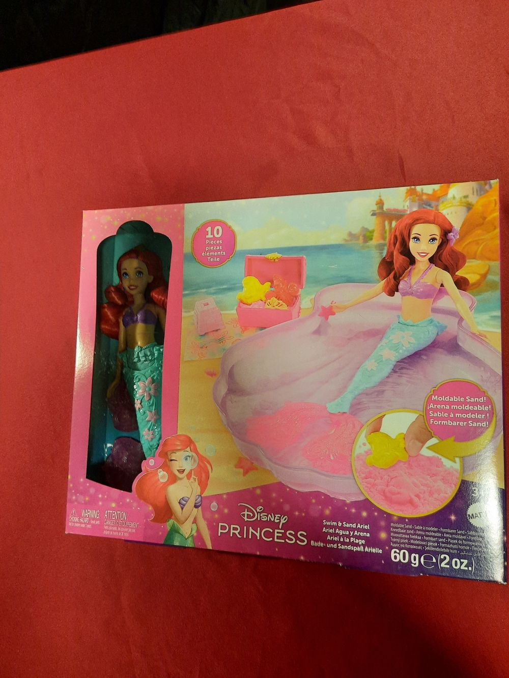 Disney Princess Ariel Swim & Sand 10 Piece Playset With Moldable Sand
